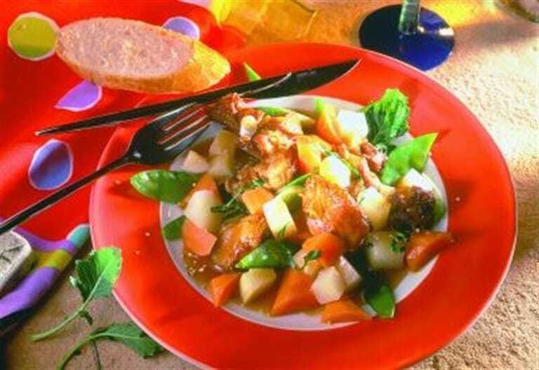 Putenragout auf Gemüse - Die Fleischerei