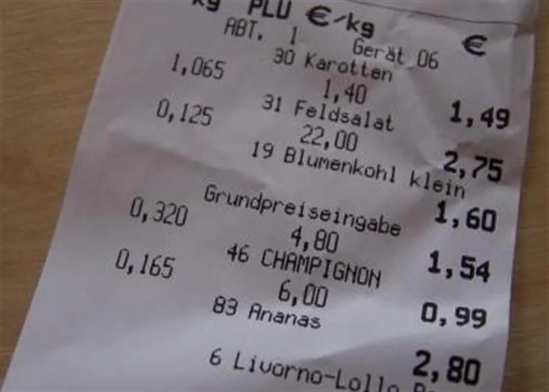 Kassenbon nur auf Anfrage