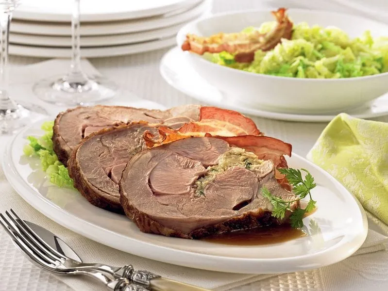 Putenrollbraten mit Wirsing