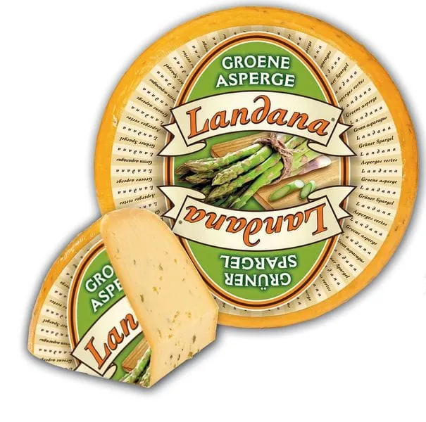 Fürs Zusatzsortiment: Käse mit grünem Spargel