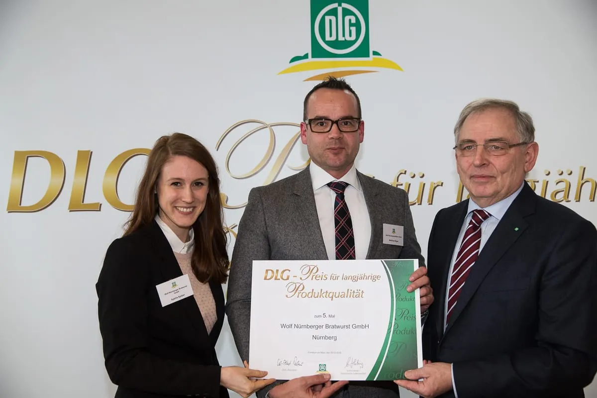 Nachhaltig Qualität unter Beweis gestellt: DLG-Auszeichnung für Nürnberger Bratwurst Wolf