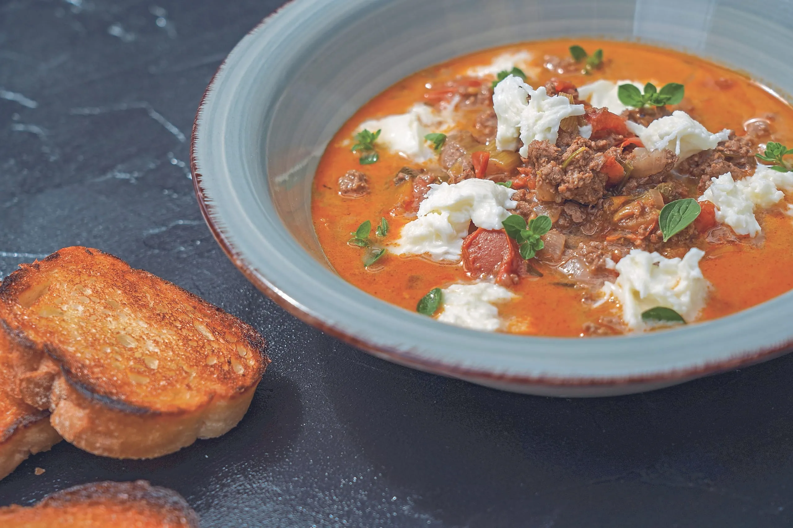 Tomatensuppe mit Wildhack