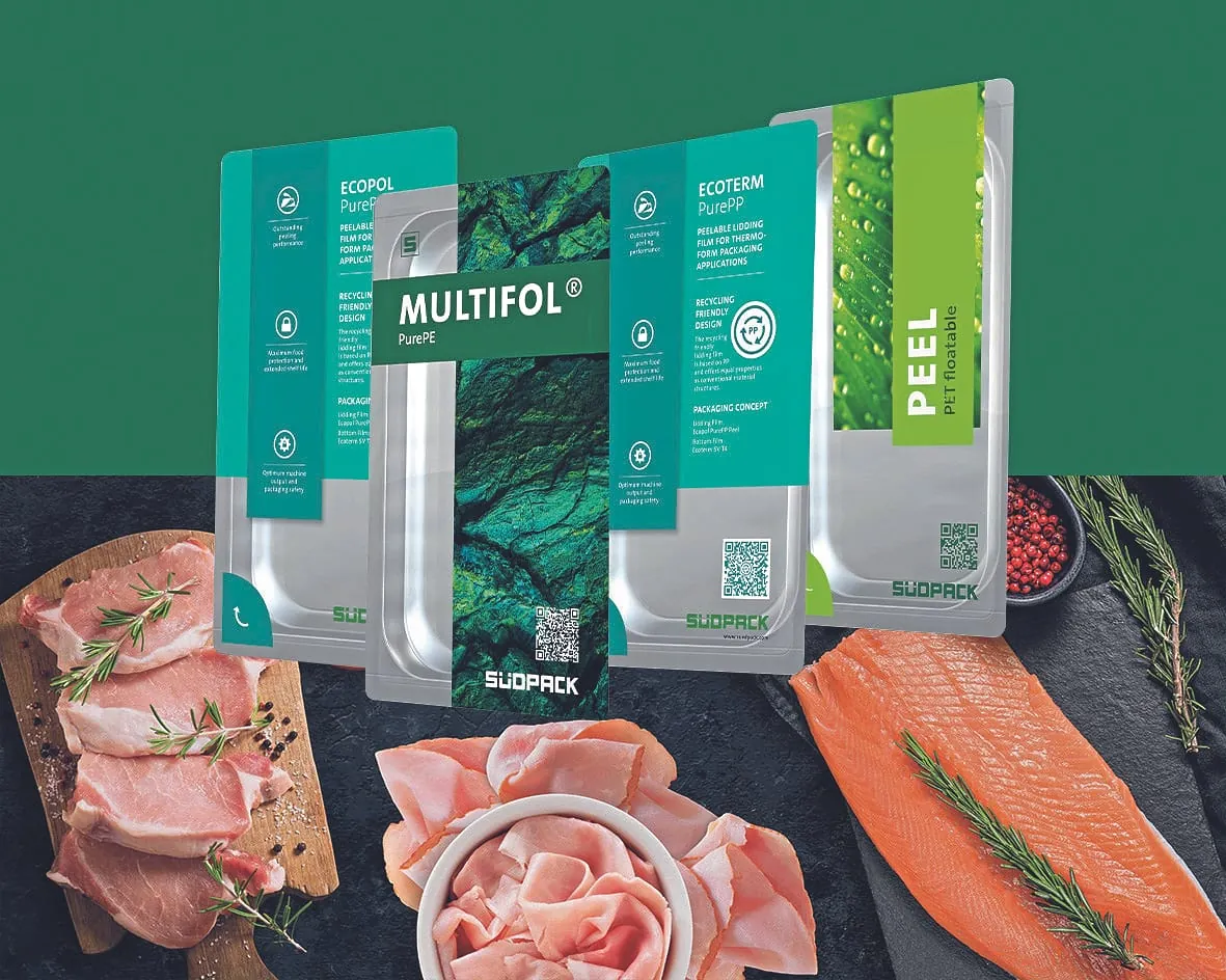 Multifol eignet sich für das Vakuum-Verpacken von Fleisch, Geflügel und Tiefkühlprodukten. Südpack