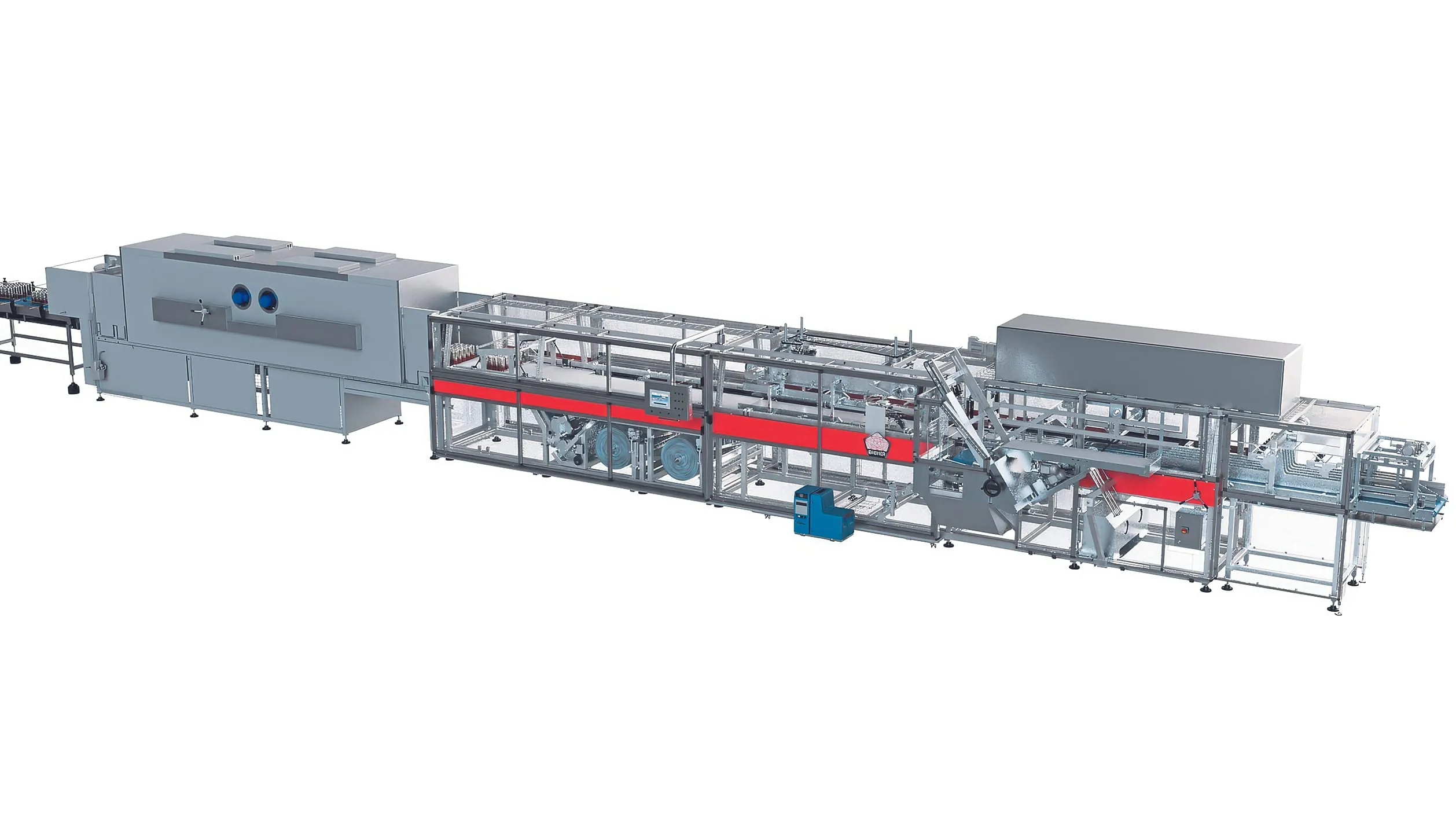 Die Verpackungsmaschinen mit 90-Grad-Zuführung verarbeiten verschiedene Produktformate, beispielsweise Trays mit frisch geschnittenem Fleisch. Henckert