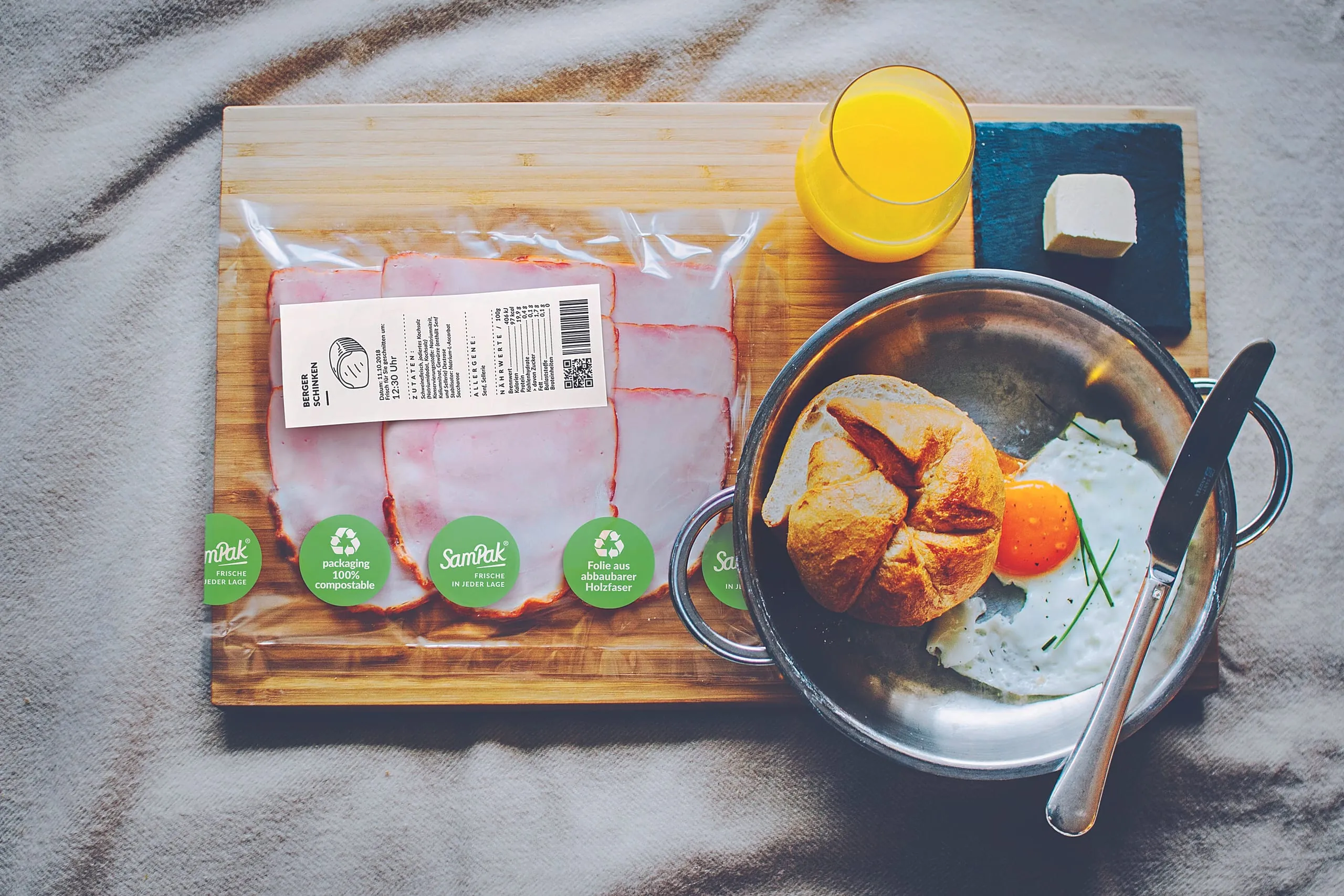 Laut Hersteller zersetzt sich die Verpackung Bio-SamPak im heimischen Komposter in nur wenigen Wochen und wird zu Humus. S.A.M. Kuchler